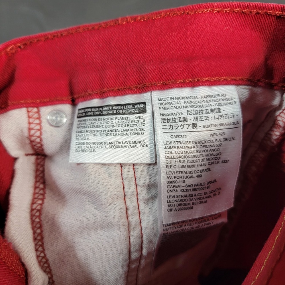 Levi's 569 Jeans Men's 38x32 Red Denim Pants Button Fly Medium Wash Straight Leg - Picture 7 of 7